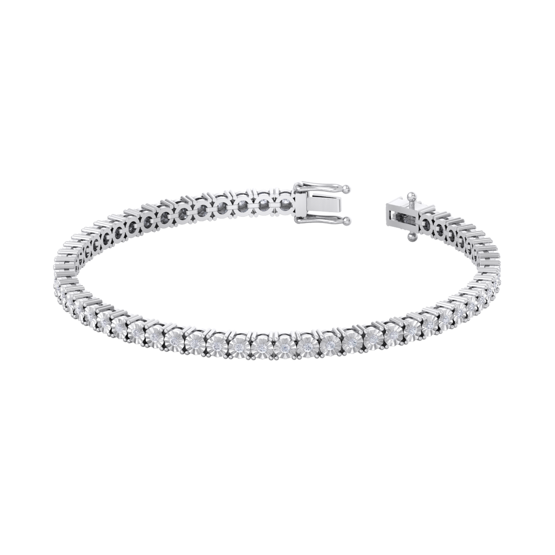 Tennis bracelet in yellow gold with white diamonds of 0.88 ct in weight