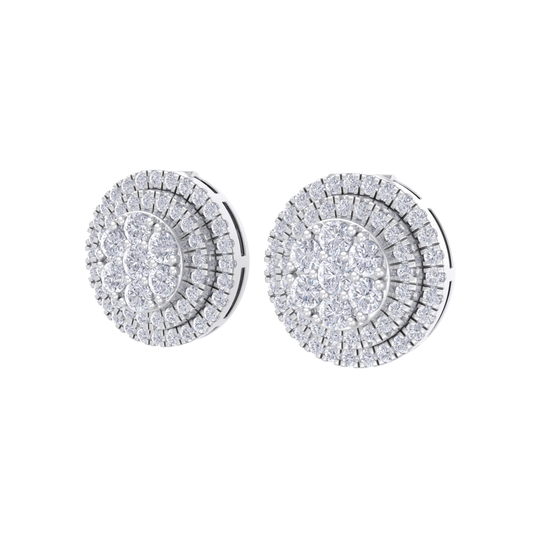 3 in 1 earrings in white gold with white diamonds of 0.79 ct in weight