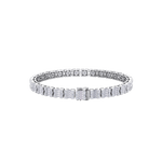 Load image into Gallery viewer, Baguette tennis bracelet in white gold with white diamonds of 4.18 ct in weight
