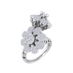 Load image into Gallery viewer, flower ring in white gold with white diamonds of 1.62 ct in weight
