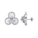 Load image into Gallery viewer, Flower shaped stud earrings in rose gold with white diamonds of 0.84 ct in weight
