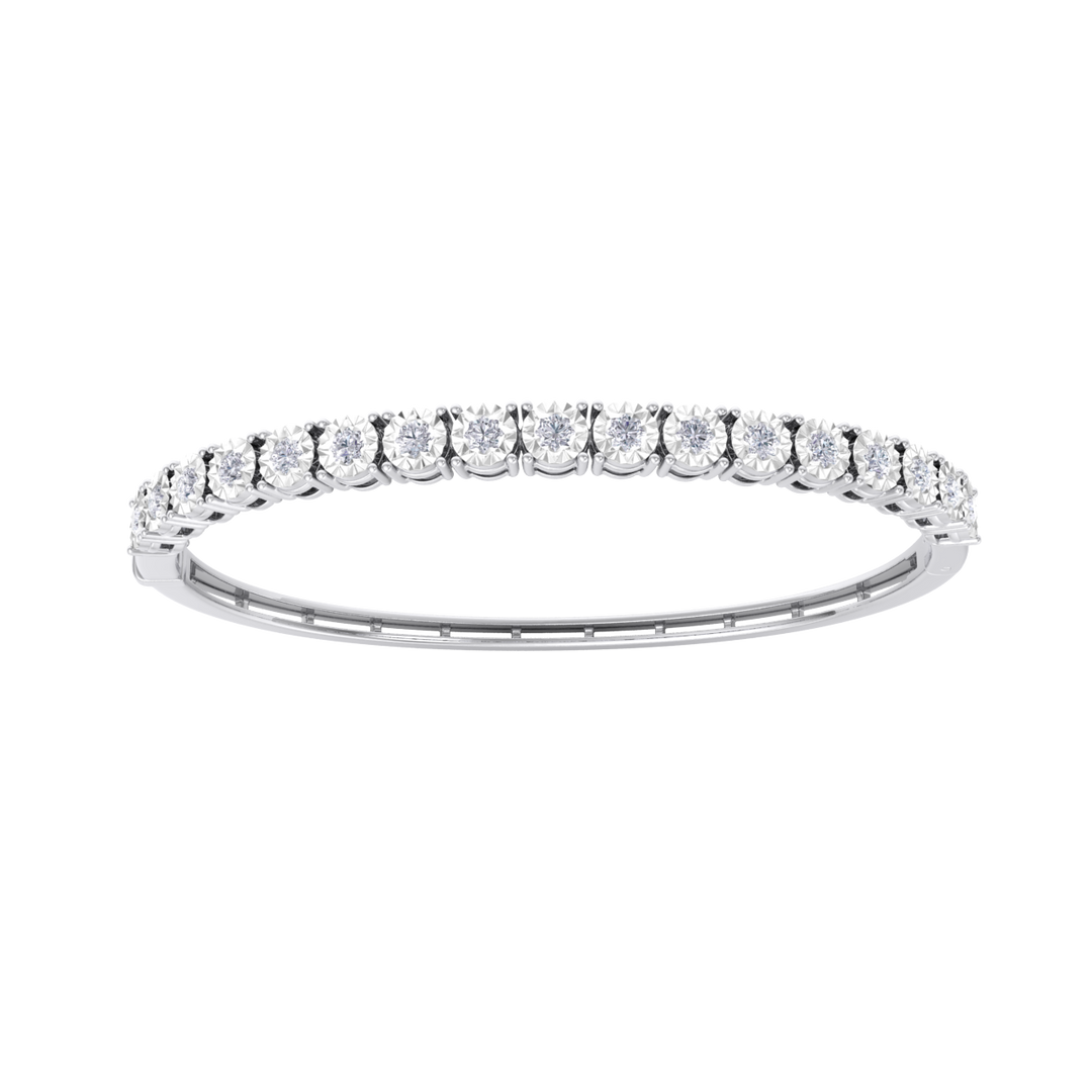 Bangle with miracle plates in rose gold with white diamonds of 1.53 ct in weight