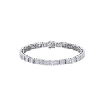 Load image into Gallery viewer, Baguette tennis bracelet in white gold with white diamonds of 4.18 ct in weight
