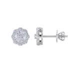 Load image into Gallery viewer, Round shaped stud earrings in white gold with white diamonds of 0.65 ct in weight
