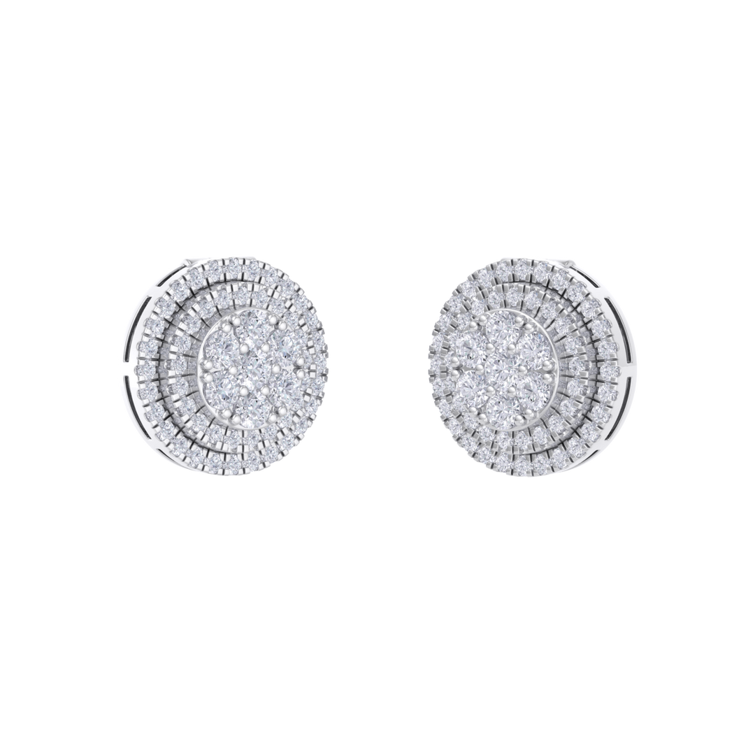 3 in 1 earrings in white gold with white diamonds of 0.79 ct in weight