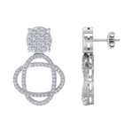 Load image into Gallery viewer, 3 in 1 earrings in white gold with white diamonds of 1.01 ct in weight
