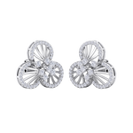 Load image into Gallery viewer, Flower shaped stud earrings in rose gold with white diamonds of 0.84 ct in weight
