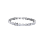 Load image into Gallery viewer, Baguette tennis bracelet in white gold with white diamonds of 3.50 ct in weight
