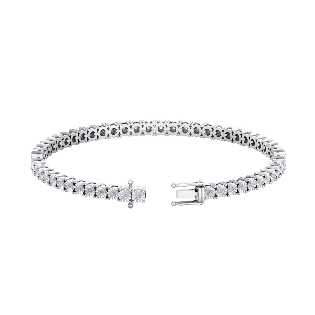 Tennis bracelet in yellow gold with white diamonds of 0.88 ct in weight