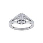 Load image into Gallery viewer, Cluster engagement ring in white gold with white diamonds of 0.44 ct in weight
