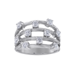 Load image into Gallery viewer, Multi-band ring in white gold with white diamonds of 0.90 ct in weight
