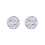 Load image into Gallery viewer, Round stud earrings in white gold with white diamonds of 2.45 ct in weight
