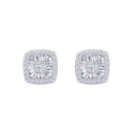 Load image into Gallery viewer, Square halo earrings in rose gold with white diamonds of 0.60 ct in weight
