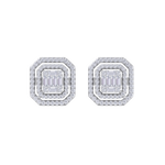 Load image into Gallery viewer, Square stud earrings in white gold with white diamonds of 0.87 ct in weight
