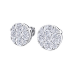 Load image into Gallery viewer, Round stud earrings in yellow gold with white diamonds of 2.45 ct in weight
