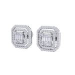 Load image into Gallery viewer, Square stud earrings in rose gold with white diamonds of 0.87 ct in weight
