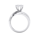 Load image into Gallery viewer, Cluster solitaire ring in white gold with white diamonds of 0.57 ct in weight
