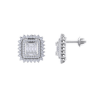 Load image into Gallery viewer, Elegant stud earrings in white gold with white diamond of 1.43 ct in weight
