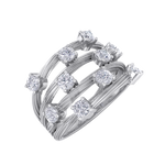 Load image into Gallery viewer, Multi-band ring in white gold with white diamonds of 0.90 ct in weight
