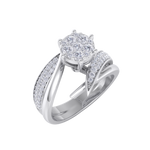 Load image into Gallery viewer, Cluster solitaire ring in rose gold with white diamonds of 0.57 ct in weight
