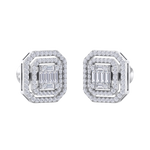 Load image into Gallery viewer, Square stud earrings in yellow gold with white diamonds of 0.87 ct in weight
