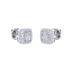 Load image into Gallery viewer, Square halo earrings in yellow gold with white diamonds of 0.60 ct in weight
