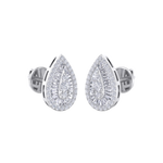 Load image into Gallery viewer, Pear shaped earrings in white gold with white diamonds of 0.79 ct in weight
