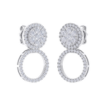 Load image into Gallery viewer, 3 in 1 earrings in white gold with white diamonds of 0.79 ct in weight
