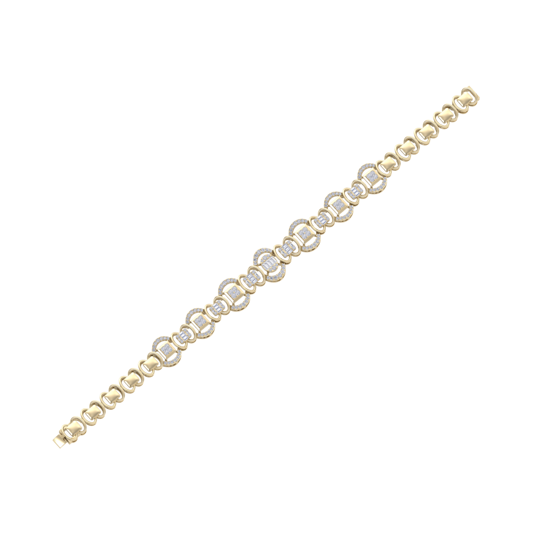 Statement bracelet in yellow gold with white diamonds of 1.77 ct in weight