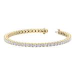 Load image into Gallery viewer, Tennis bracelet in yellow gold with white diamonds of 5.72 ct in weight
