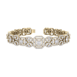 Load image into Gallery viewer, Statement bracelet in yellow gold with white diamonds of 3.09 ct in weight
