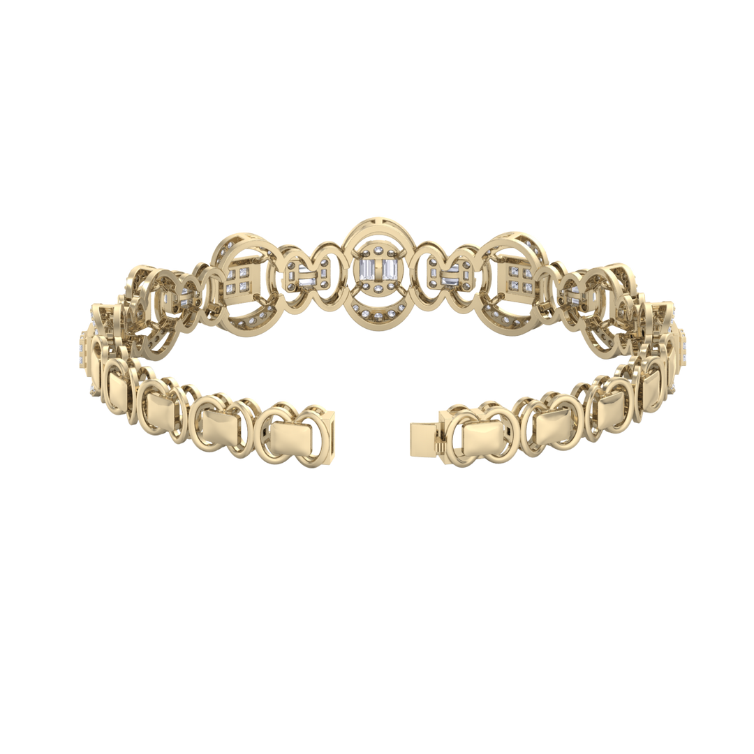 Statement bracelet in rose gold with white diamonds of 1.77 ct in weight