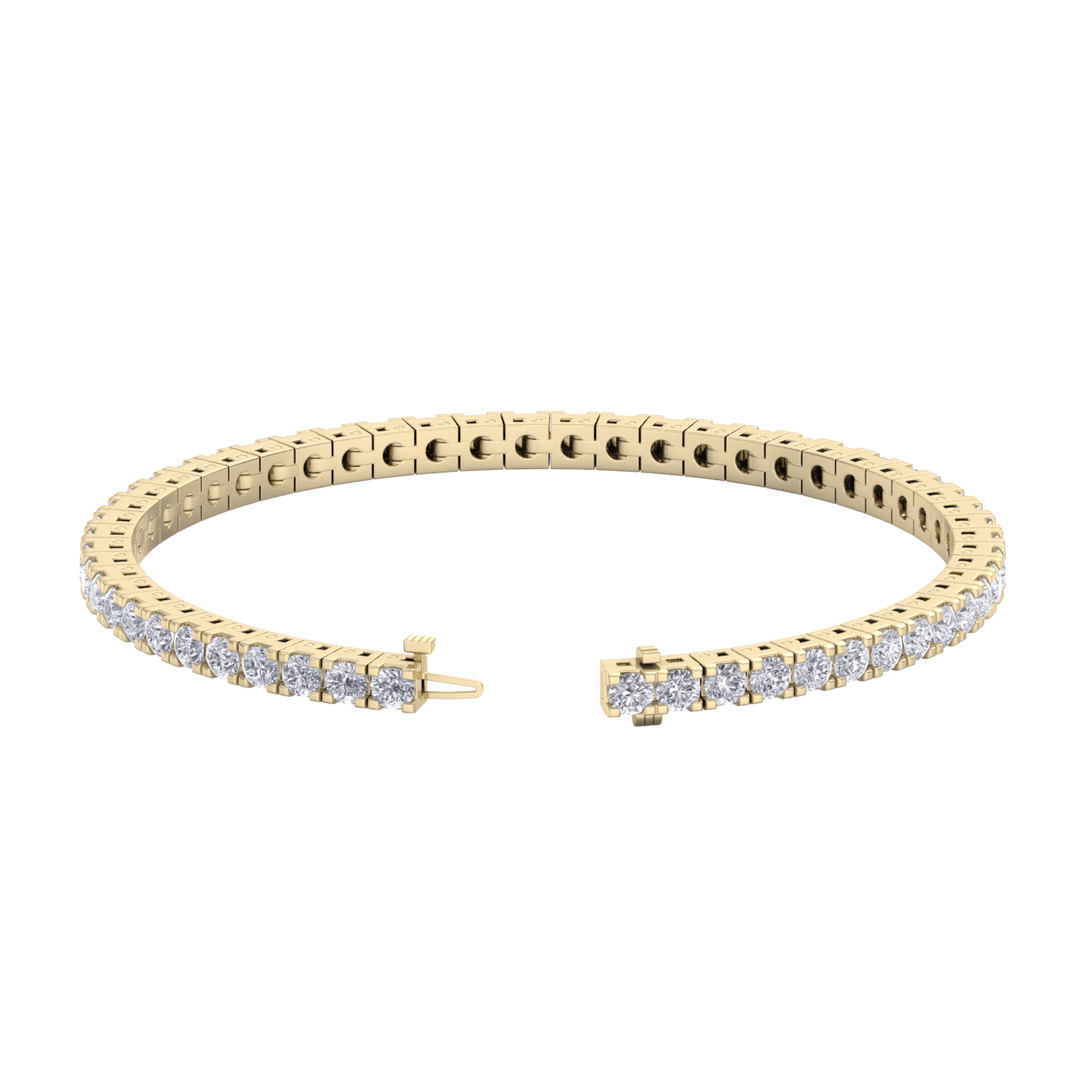 Tennis bracelet in rose gold with white diamonds of 5.72 ct in weight