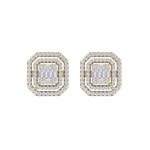 Load image into Gallery viewer, Square stud earrings in yellow gold with white diamonds of 0.87 ct in weight
