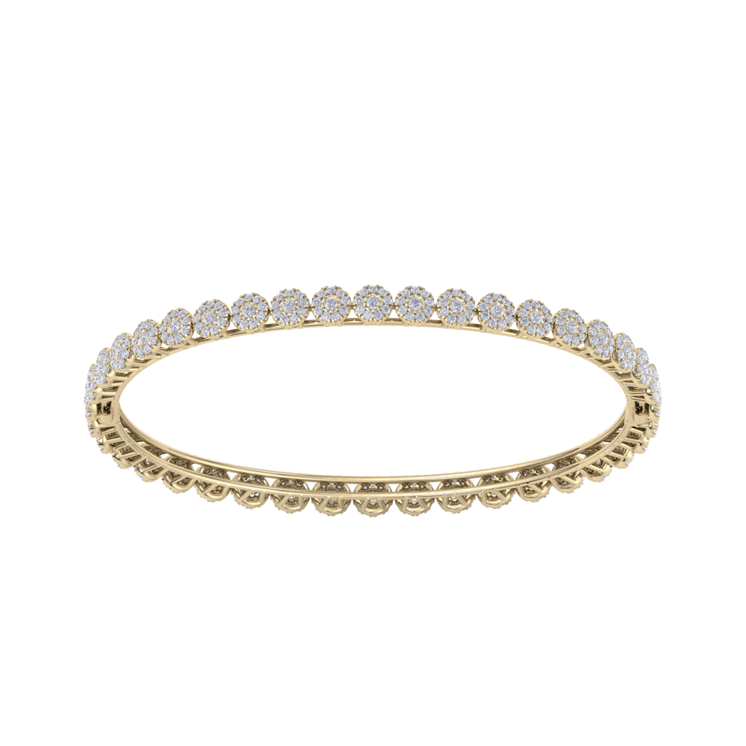 Diamond bracelet in yellow gold with white diamonds of 2.28 ct in weight