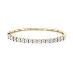 Load image into Gallery viewer, Bangle with miracle plates in yellow gold with white diamonds of 1.53 ct in weight
