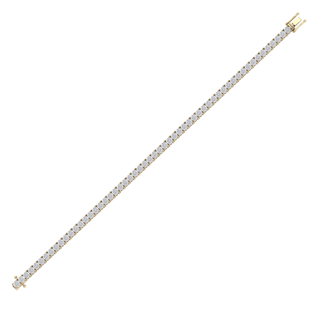 Tennis bracelet in yellow gold with white diamonds of 0.88 ct in weight