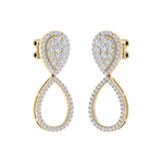 Load image into Gallery viewer, 3 in 1 earrings in rose gold with white diamonds of 0.85 ct in weight
