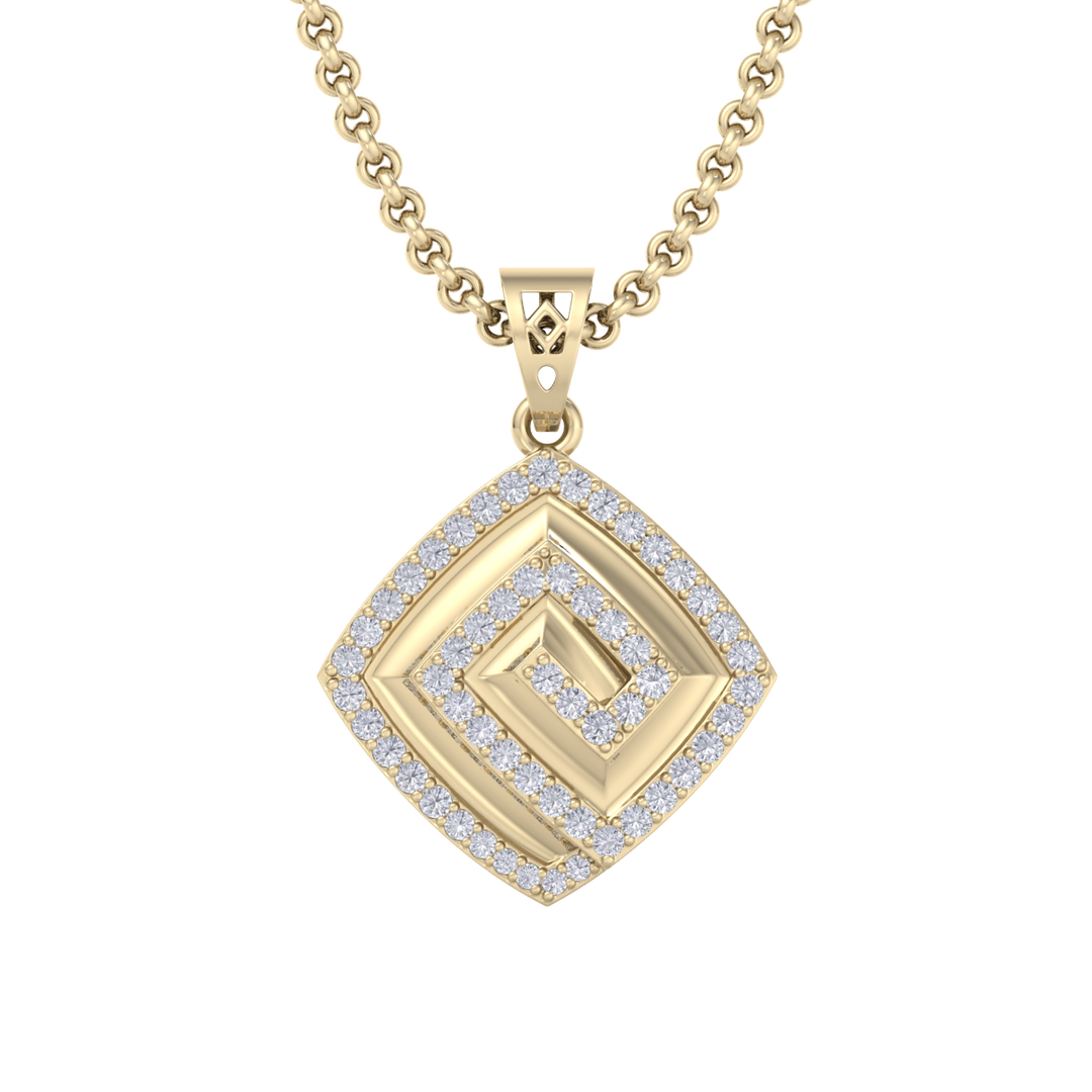 Square Pendant in white gold with white diamonds of 0.61 ct in weight