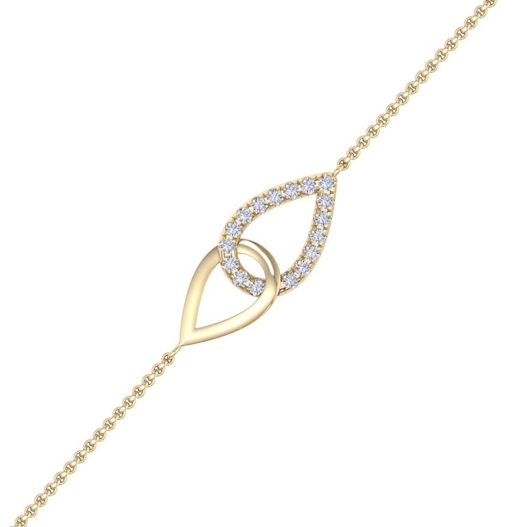 Bracelet in yellow gold with white diamonds of 0.51 ct in weight