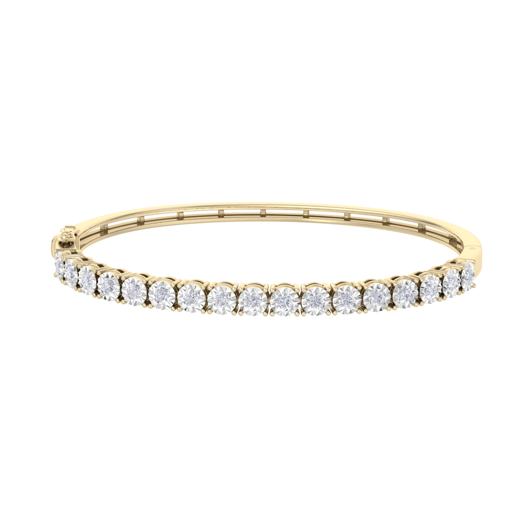 Bangle with miracle plates in rose gold with white diamonds of 1.53 ct in weight