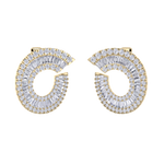 Load image into Gallery viewer, Baguette diamond circle studs in yellow gold with white diamonds of 5.85 ct in weight
