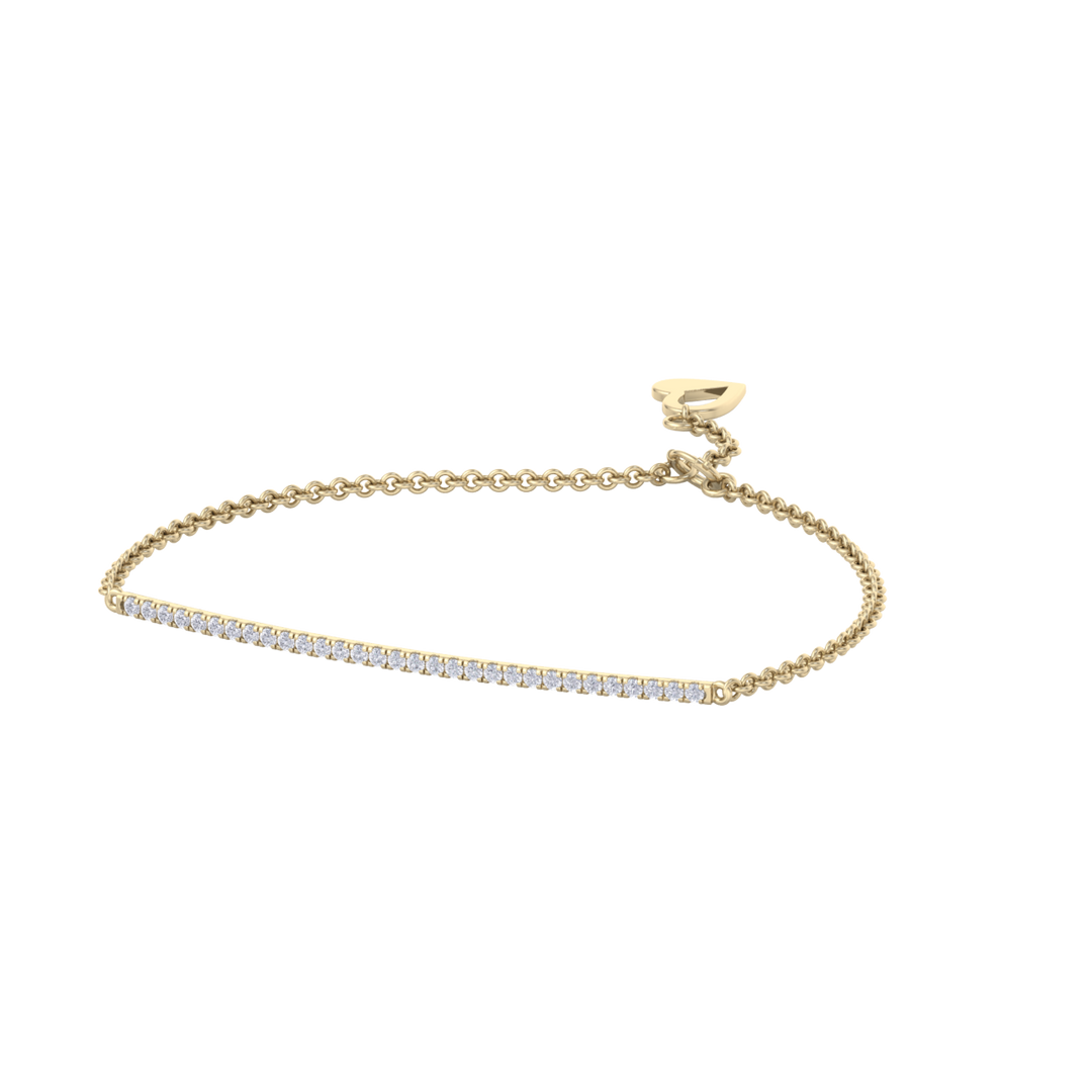 Small bar diamond bracelet in rose gold with white diamonds of 0.11 ct in weight