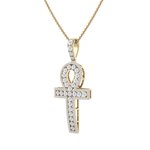 Load image into Gallery viewer, Ankh pendant in white gold with white diamonds of 1.77 ct in weight
