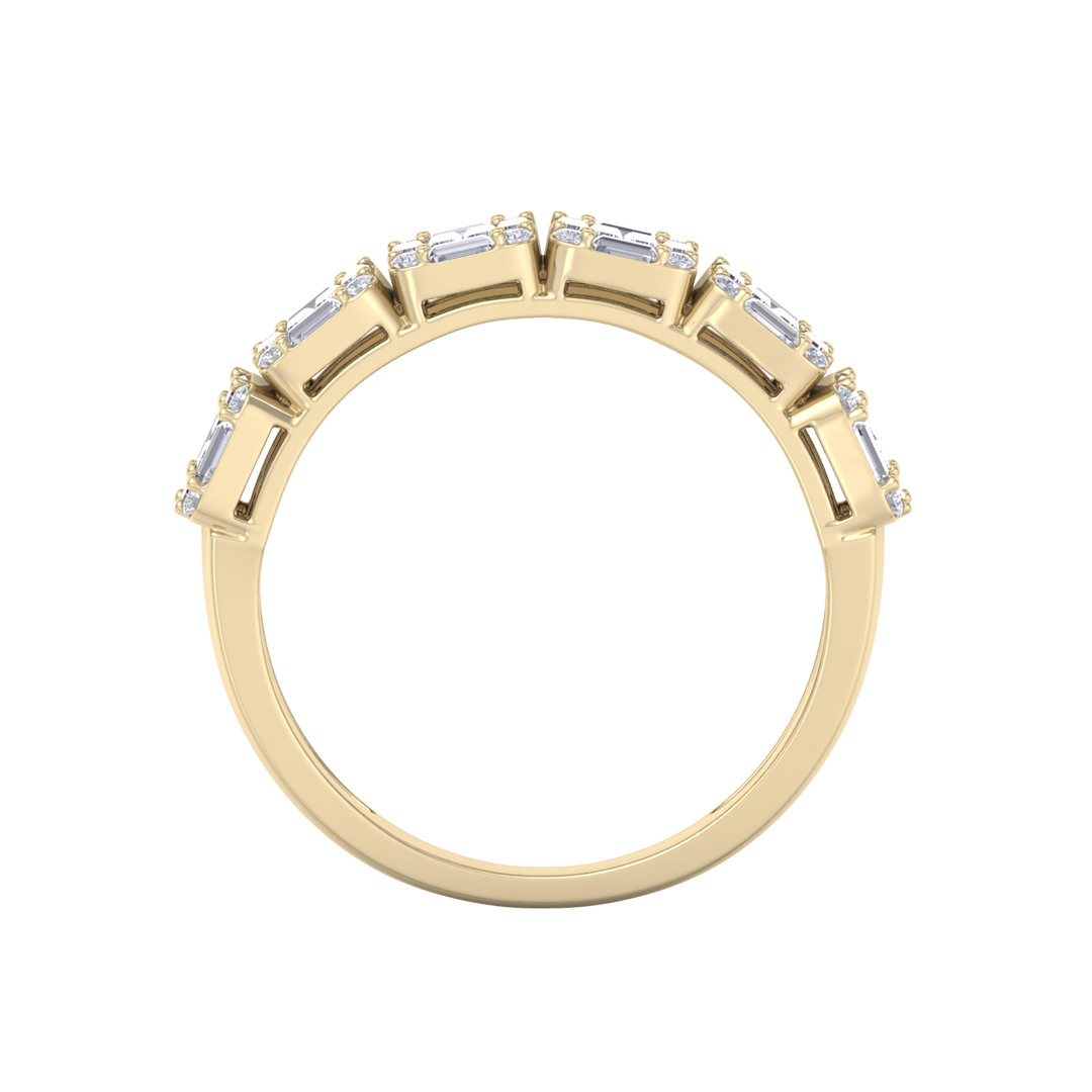 Baguette half eternity ring in rose gold with white diamonds of 2.28 ct in weight