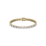 Load image into Gallery viewer, Baguette tennis bracelet in yellow gold with white diamonds of 3.50 ct in weight
