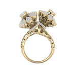 Load image into Gallery viewer, flower ring in white gold with white diamonds of 1.62 ct in weight
