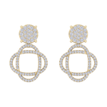 Load image into Gallery viewer, 3 in 1 earrings in yellow gold with white diamonds of 1.01 ct in weight
