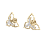 Load image into Gallery viewer, Flower shaped stud earrings in rose gold with white diamonds of 0.24 ct in weight
