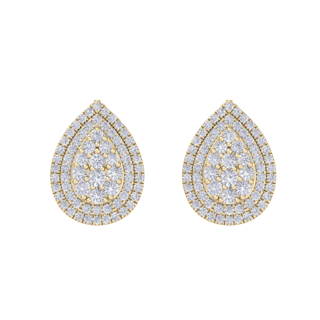 3 in 1 earrings in white gold with white diamonds of 0.85 ct in weight